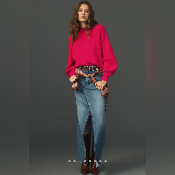 Anthropologie Maeve Easy Pullover Sweater Pink Red Size XS - Picture 5 of 11